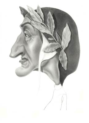 caricatura a matita dante alighieri