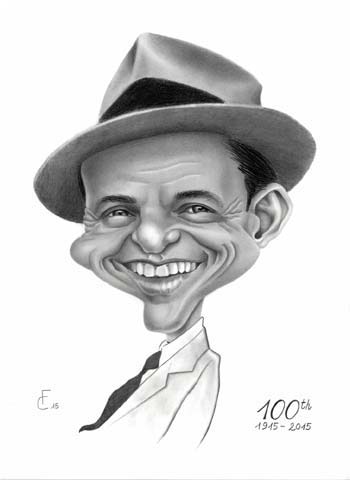 caricature frank sinatra 100th anniversary