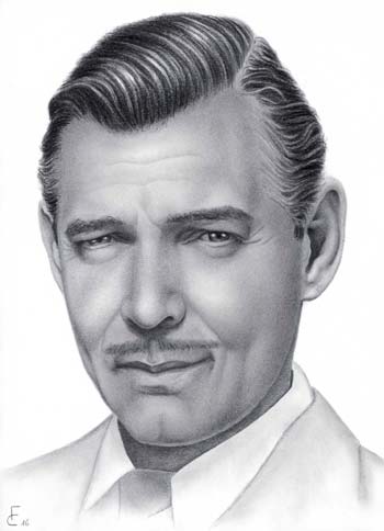 clark gable pencil portrait faber castell