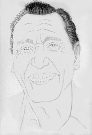 Alberto Sordi disegno a matita capelli